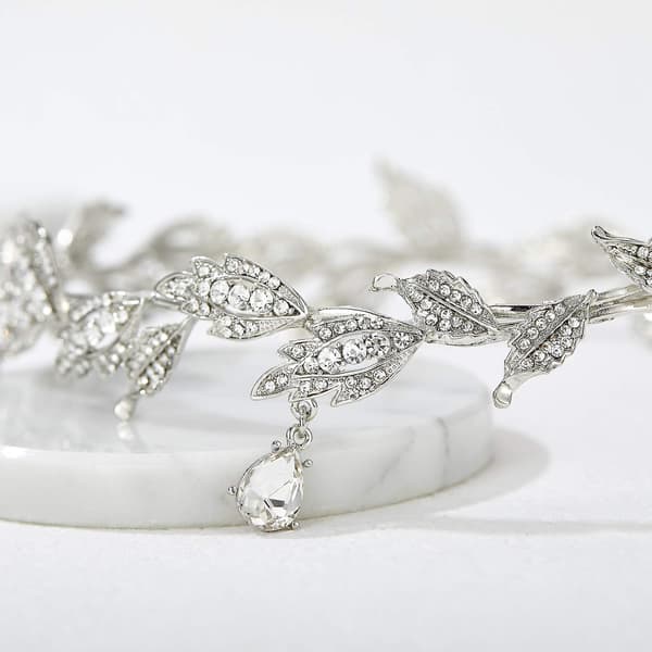 Rhinestone Blad Bryllupskrone Pannebånd Er Egnet For Bruder, Krystall Anheng Hodeplagg Hodeplagg
