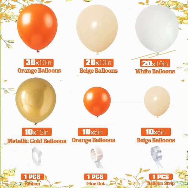 Orange ballonbue guirlande sæt til bryllup og fester