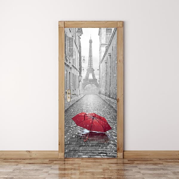 Tarra -Eiffel-torni Itsekiinnittyvä seinätarra ovi, PVC, Eiffel-torni, 200 x 38,5 cm