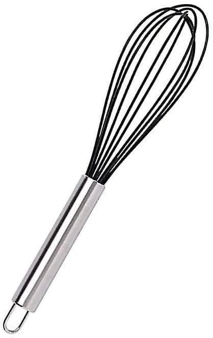 Køkken silikonepiskeris, mini trådpiskeris, rustfrit stål og silikone (30 cm)