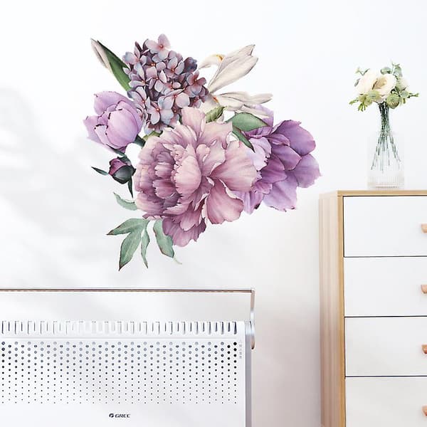 Väggdekal söta blommor, väggdekoration för vardagsrum sovrum kontor