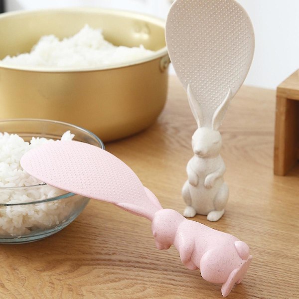 4 söta kreativa risskedar, risspade, plast risskedar (kanin form)
