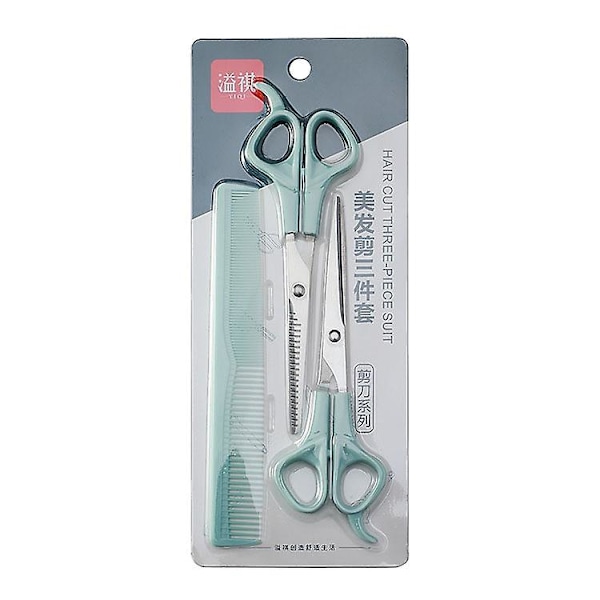 Hair Cutting Scissors Kit Bangs Cut Flat Cut Comb Hairdressing Set（A）