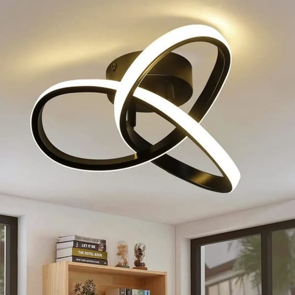 LED-loftslampe, sort til stue, soveværelse, altan,