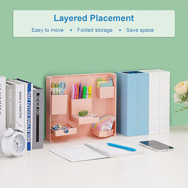 Foldbar Penneholder, Sød Magnetisk Åbning Og Lukning Kunstforsyningsholder Med Blyantholder
