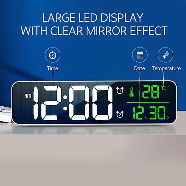 Musikklocka LED Digital Väckarklocka HD-skärm Hemklocka Väckarklockor Klocka Hem Klocka Barnklocka Tidsklocka B