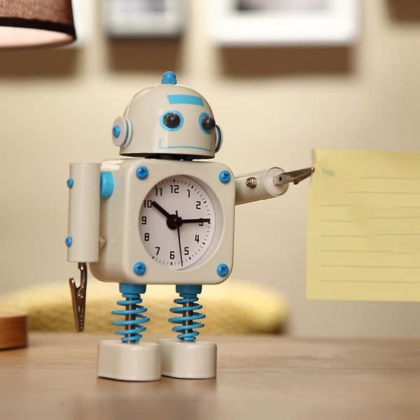 Saytay sovrumsväckarklocka, robotväckarklocka, studenthemdekoration skrivbordsur