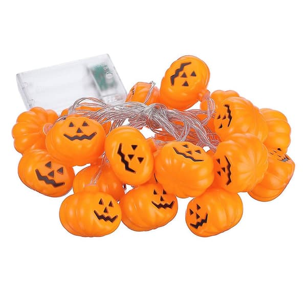 Halloween græskarformet LED-lyskæde - 3m lang, 20 LED, varm farve
