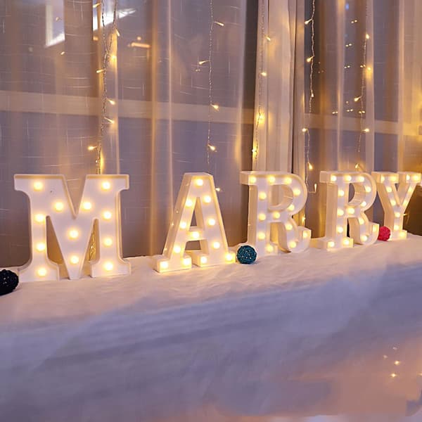 LED-lysnummerbokstavskilt for nattlys bryllup