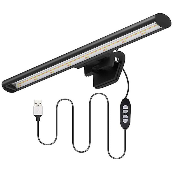 Bærbar computer skærmlampe, skærmlysstang E-læsning Led arbejdslampe uden blænding på skærmen til øjenpleje, Usb-drevet E kontorbordslampe til Sp