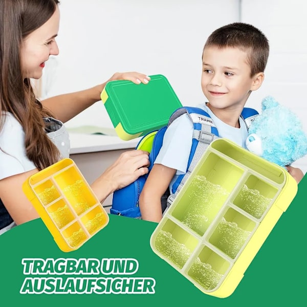Lounasrasia, lasten lounasrasia, lounasrasia - 1300ML BPA-vapaa bento-rasia 5 osastolla, aterimilla