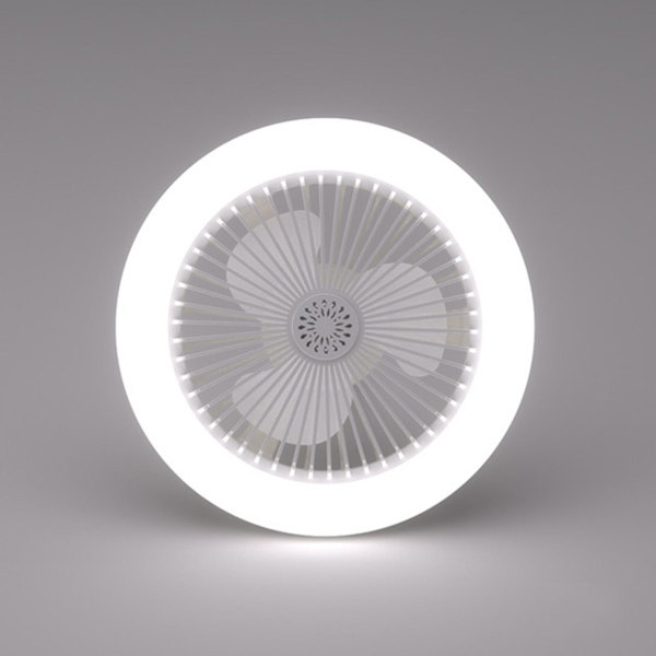 Elektrisk loftsventilator med lampe, energibesparende, støjsvag lysventilator til badeværelse, køkken, soveværelse (fjernbetjening, hvid)