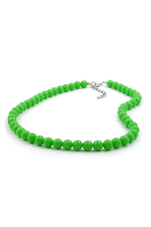 Halsband Pärlor 8mm Grön Glänsande 80cm - Gl01488-80