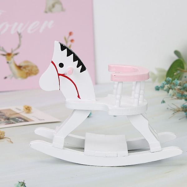 Miniatyr Heste Stol Hobbyhest Modell Møbler for 1/12 Dukkehus Tilbehør