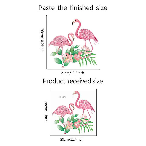 Dww-Romantiske lyserøde flamingo blomster og blade dækkeservietter badeværelse soveværelse toilet indretning klistermærke klistermærker