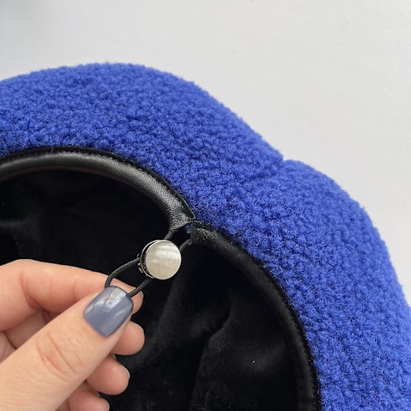 Fransk basker i konstgjord kashmir, åttakantig hatt, kärleksfullt hjärta i PU-läder, mössa, basker, höst, vinter, mjuk, retro, målarmössa (en storlek, khaki)