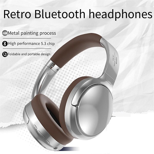 Langattomat kuulokkeet Bluetooth 5.3 Kuulokkeet 40 mm:n ajuri Nopea lataus Mikrofonilla Aktiivinen melunvaimennus Kuulokkeet, C（Musta）