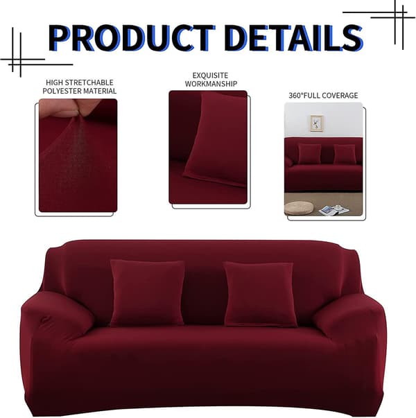 Firkant Sofa Deksel Stretch Sofa Deksel med Armlen med Pudetrekk Elastisk Sofa Deksel