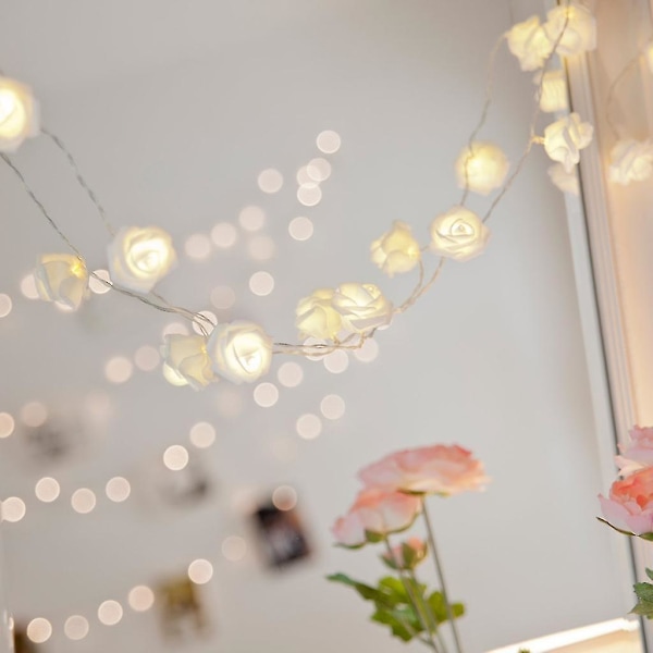 20 LED-rosblomster ljusslinga USB-driven fe jul festlig heminredning