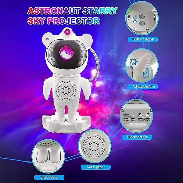 Astronaut Lys Projektor Bluetooth Musikhøjttaler Stjerneprojektor Galaxy Til Børn Astronaut Nebula Galaxy Projektor Natlys Børneværelse Dekoration Æstetik