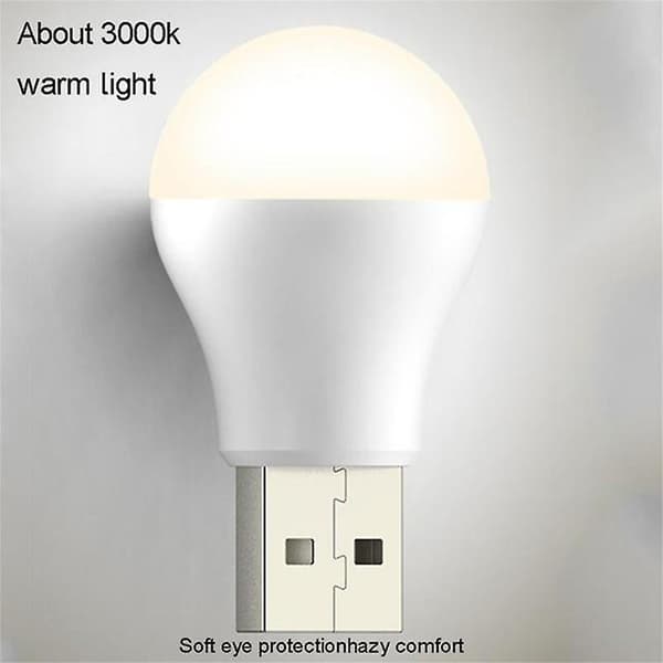 Usb nattlys Led-lampe Mini Usb-lys Bærbar Mini-lys Bærbare lys Boklys Mini Rund Nattlys Øyebeskyttelse Lys Pultboklys