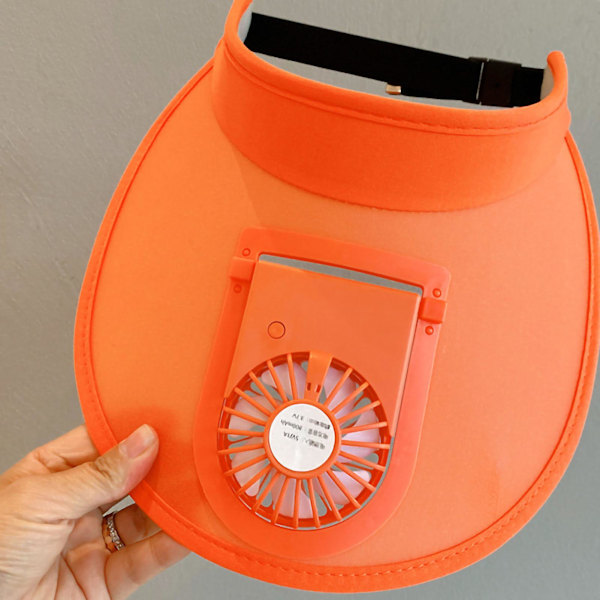 Orange USB-laddningsbar solskydd keps med bred brätte för barn för resor och strand