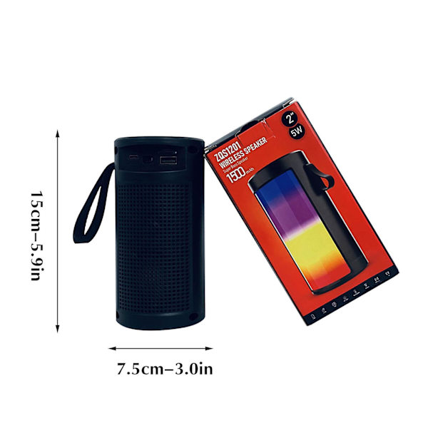 Langattomat Bluetooth-kaiuttimet, joissa on LED RGB -valot ja 4 rytmitystilaa (musta)