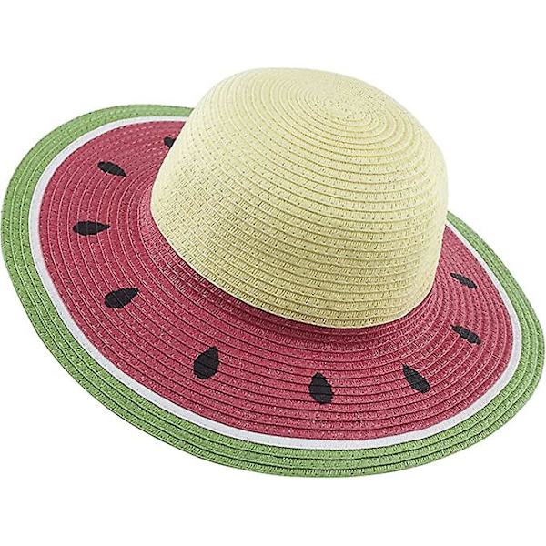 Dww-Pasque rouge-Flickor Halmhattar, Barn Sommar Solhatt för Strand Resor Vandring