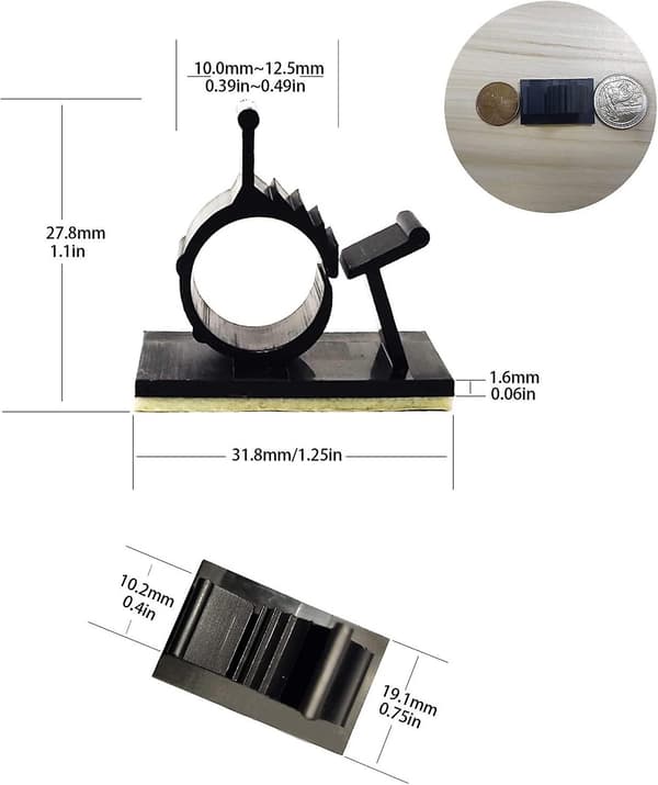 50 st Kabelklämmor Justerbara Klibbiga Tråd Sits Material Nylon Kabelhantering Klämmor För Bord Och Vägg
