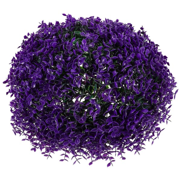 Simulerad växt Topiary boll Eukalyptusblad Dekorativ boll Gräs boll（35X35X13cm，Lila）