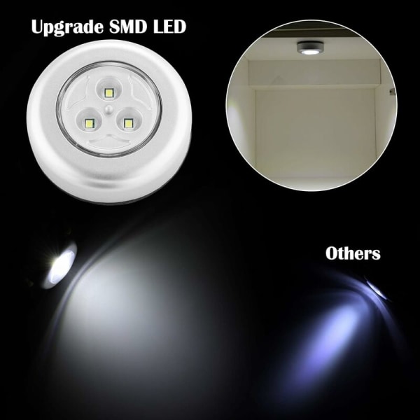 Yövalot, LED-lamppu, LED-kohdevalo, tarra, lisävalaistus kaappiin, portaat, peili, keittiö, vitriini, kaappi, 6 kpl