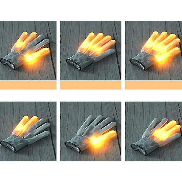 Led-belysningshandsker Performance Props Lighting Tilbehør Handsker (gult lys) Bd