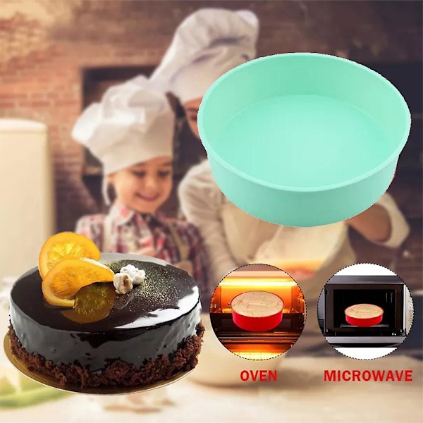 Silikon Rund Brödform 8\" Rund Tårtform Set om 2 Non-Stick Bakformar Återanvändbara Livsmedelskvalitet BPA-fri