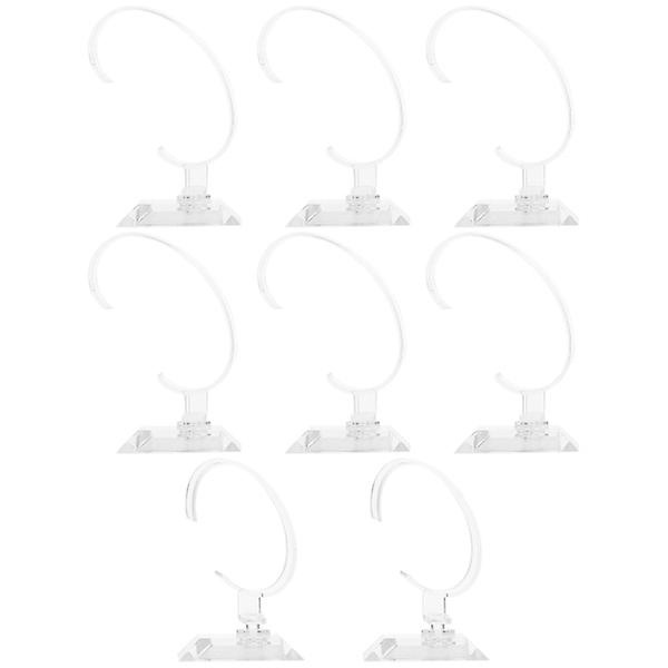 8 st plast klockhållare klockdisplayhållare plast klockställ C-typ klockställ（5,5X3,6CM, transparent）