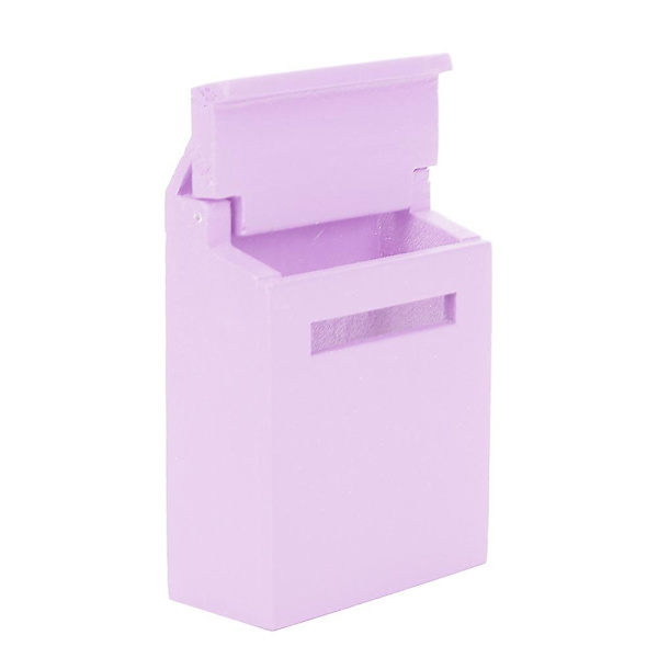Värillinen puinen kääntyvä postilaatikko - Mini-nukkekodin sisustus Villa-tarvikkeet (violetti)