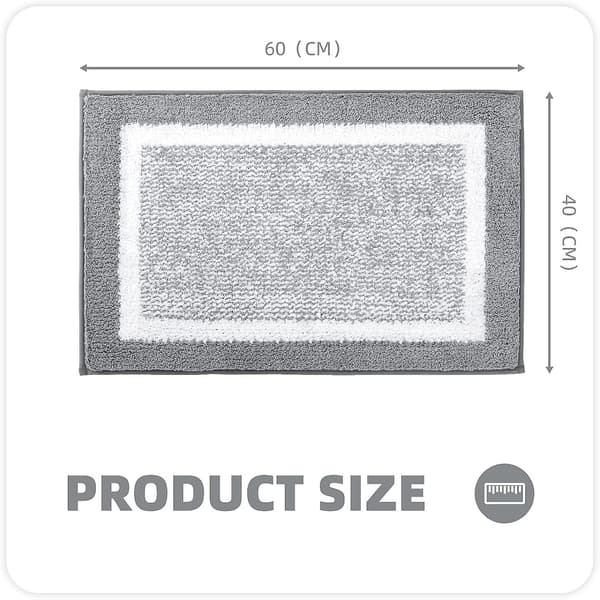 Mikrofiber myk badematte sklisikre baderomsmatter (grå)
