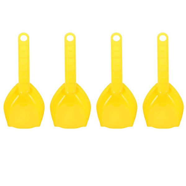 8 stk. Strandskovle i plast - Strandspade - Strandsandsskovle - Sandkassegravningsskovle - Legetøj (17,00 x 7,50 x 3,50 cm, gul)