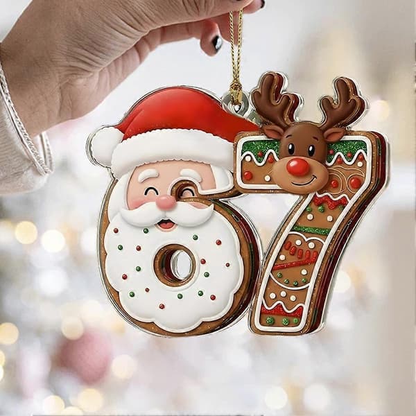 Julemandspynt, Santa Says Six Seven Akrylvedhæng Hængende Pynt
