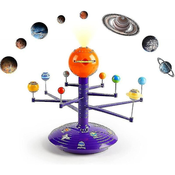 Solsystem för barn, talande astronomi solsystem modell kit, planetarium projektor stam leksaker med 8 planeter, rymdleksaker för 3 4 5+ år gamla pojkar