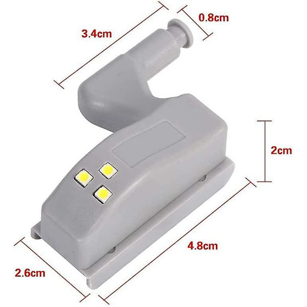 Dww-10 stk LED hengselsensorlys for skapskap kjøkken nattlampe garderobe skap nattlys (kjølig hvit)