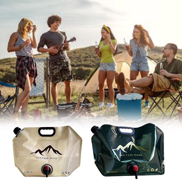 8L Bärbar hopfällbar mjuk vattentank för picknick resor camping