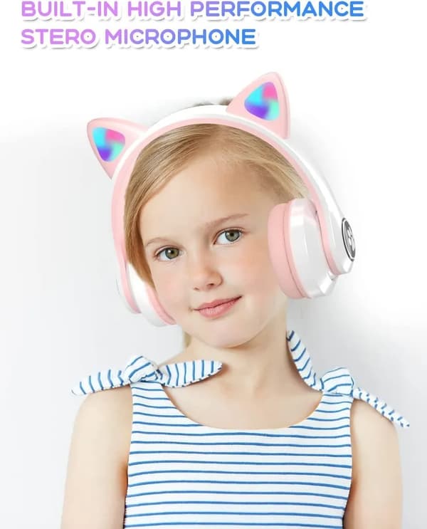Bluetooth-hörlurar för barn, hopfällbara brusreducerande, samtalshörlurar