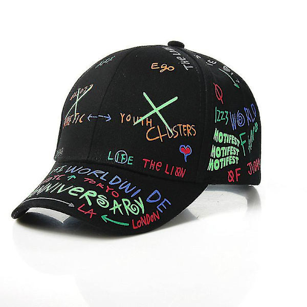 4-8 år Snapback-hatt for barn, motegraffiti Baseball Cap (E Hvit)