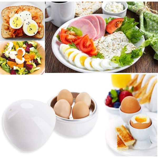 Äggkokare i mikrovågsugn, Bpa- och melaminfri, aluminiuminsats, rymmer 4 ägg