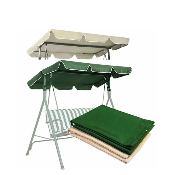 Dww-Swing Canopy Cover (Vihreä 142*120*15CM) - Luxus Polyester Top Vaihto UV-Aurinkovarjo Vedenpitävä Koriste, Sopiva