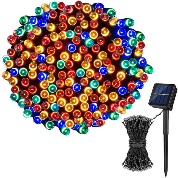 Julepynt Solar lyslenke 8 moduser 22 meter LED ferie utendørs vanntett eventyr julelys