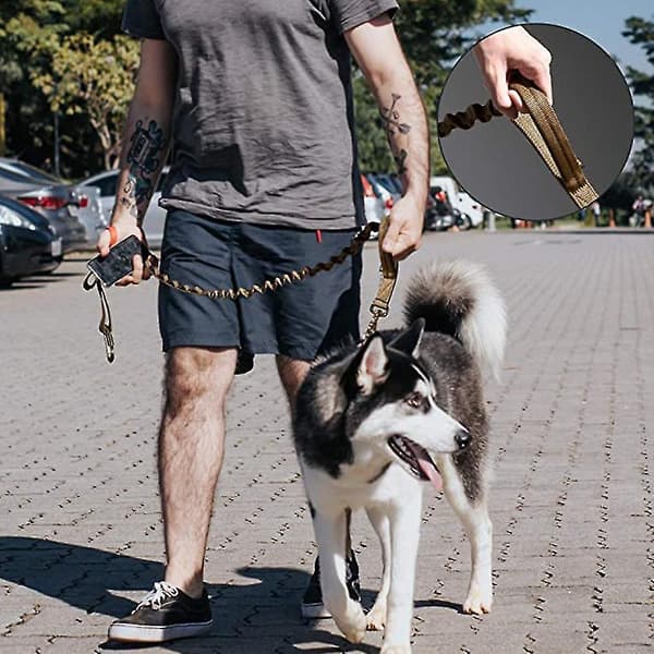 Taktisk hundkoppel Militär Justerbart hundkoppel Snabbkoppling Elastisk ledrep