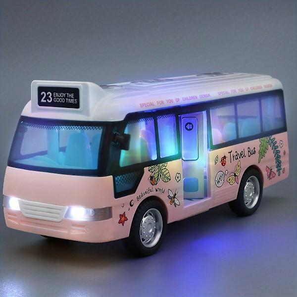 Lasten bussin oven avautuva bussimalli leluauto Inertia Simulation Bus Pojat ja tytöt Lelut（sininen）