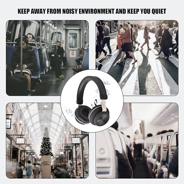 Langattomat Bluetooth-kuulokkeet Urheilu Over-Ear Langattomat Melua Vaimentavat Stereo Kuulokkeet（BK）