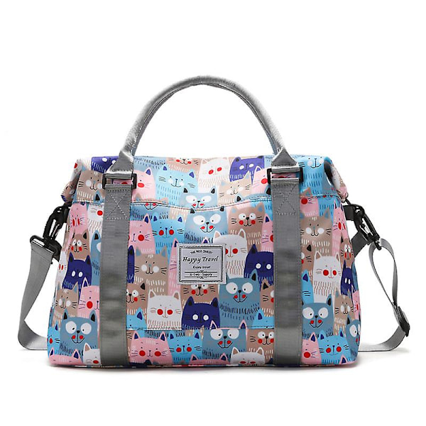 Reise Duffel Bag Weekender Overnatting Bag Gym Tote Bag med Tørr og Våt Separat Lomme for Kvinner Jenter Skulder Bag Treningsbag Vann Resista